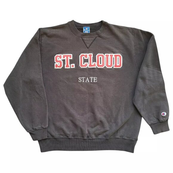 Vtg 90s Champion Size XL Pullover Sweater St Cloud State University Sweatshirt - Picture 1 of 15
